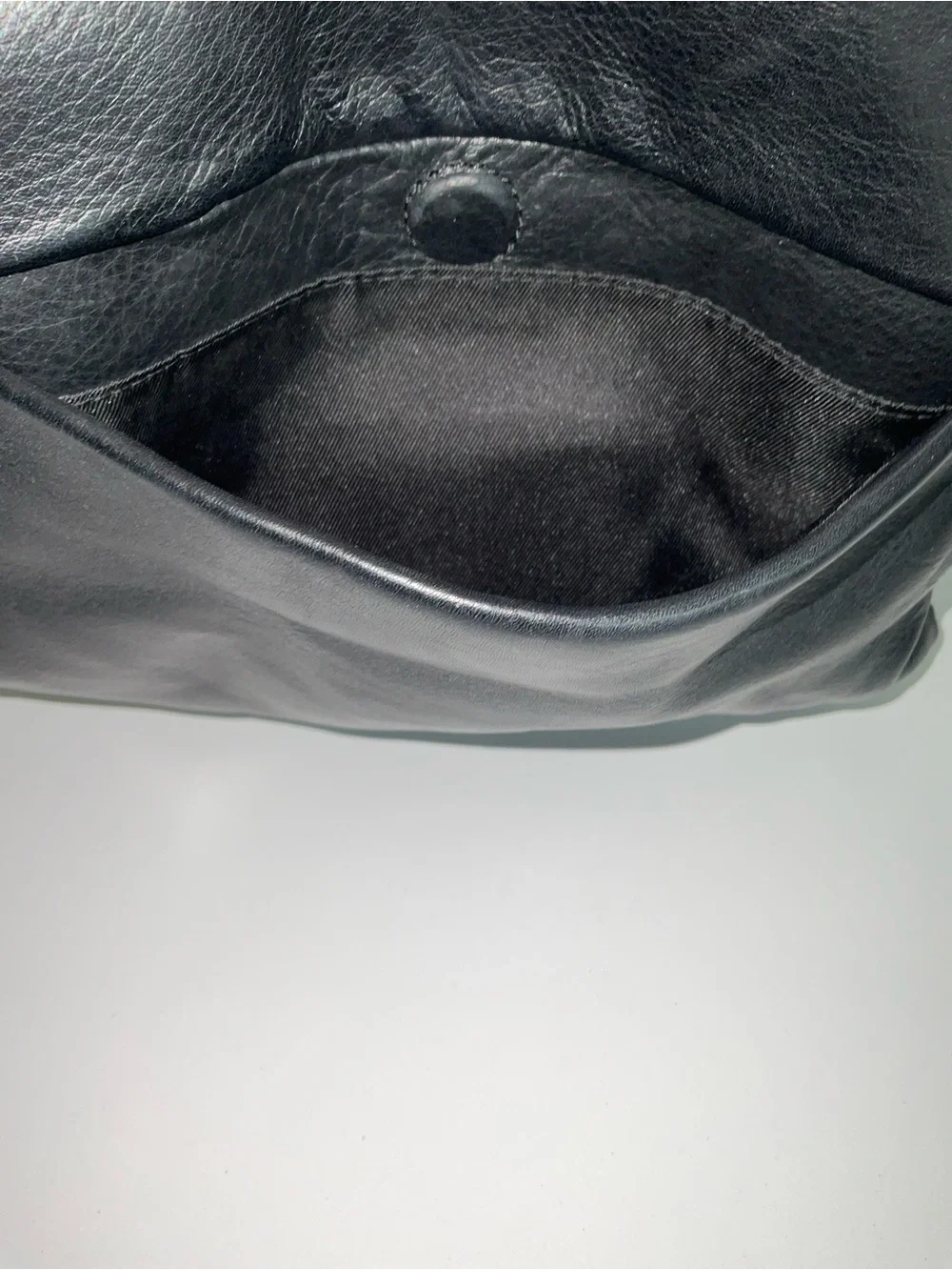 The Sak Black Leather Wristlet Clutch with Removable Strap